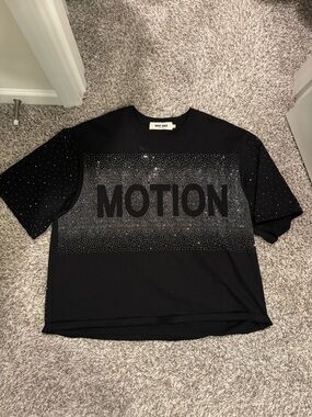 MOTION Embellished Black Tee